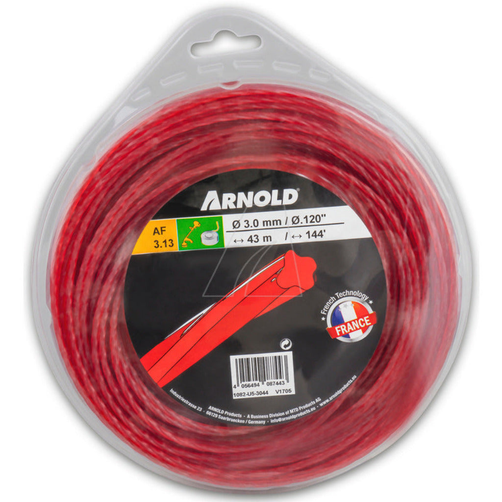 Trimmerfaden AF 3.13, 3.0 mm x 43.9 m, rot, rund, gedreht