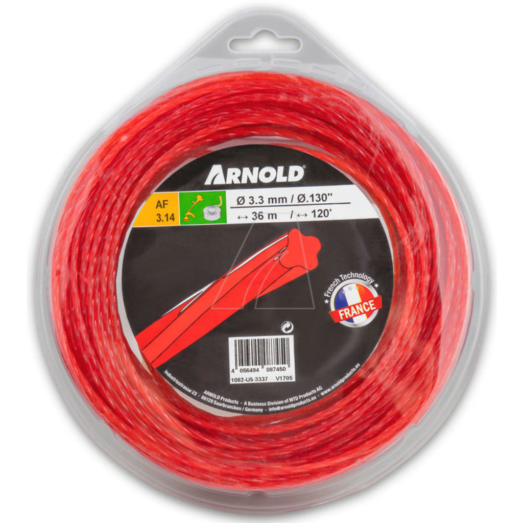 Trimmerfaden AF 3.14, 3.3 mm x 36.5 m, rot, rund, gedreht