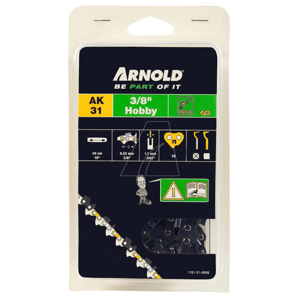 Sägekette 3/8" LP, 1,1 mm, 55TG, mit Sicherheitstreibglied, Halbmeißel