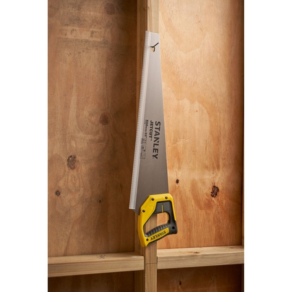 Stanley JetCut Handsäge grob 7 TPI, JetCut Holzsäge, Stanley Profi Handsäge, Universalsäge mit grober Zahnung, JetCut Sägeblatt 7 TPI, Stanley Handwerkzeug Säge, JetCut Carpentry Saw, Stanley Holzsäge grob, Präzisionssäge JetCut, Stanley FatMax Handsäge
