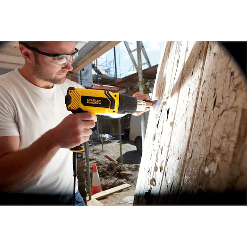 Stanley FatMax Heißluftpistole 2000W, Heißluftgebläse 2000 Watt, Stanley Heißluftpistole, Profi Heißluftfön, FatMax Heat Gun, Elektrische Heißluftpistole, Stanley Werkzeug Heißluft, Temperaturregulierbare Heißluftpistole, Power Tool Heat Gun, Industrie Heißluftpistole
