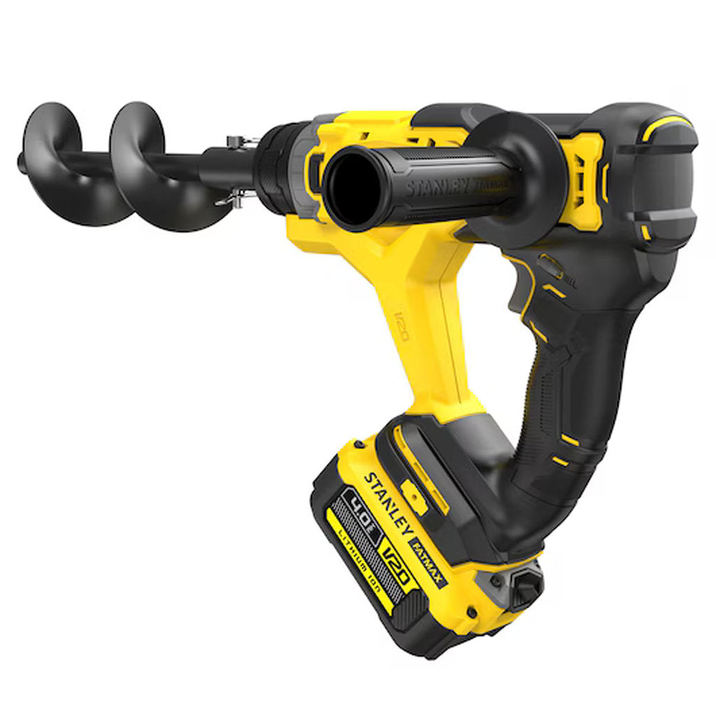 Stanley Fatmax, Stanley Fatmax V20, Akku Erdbohrer, cordless earth auger, 18V earth drill, Stanley cordless drill, kabelloser Erdbohrer, battery powered auger, Gartenbohrer, soil drill, Akku Gartengerät, ground drill, Erdlochbohrer, V20 battery system, heavy duty auger, Stanley Werkzeuge, professional earth drill, Bohrer für Erde, power tools, Bohrer für Zaunpfosten, garden auger, elektrische Bohrmaschine, cordless garden tool, Stanley Akku Werkzeug, drilling tool, Bodenbohrer, rechargeable auger, DIY tools