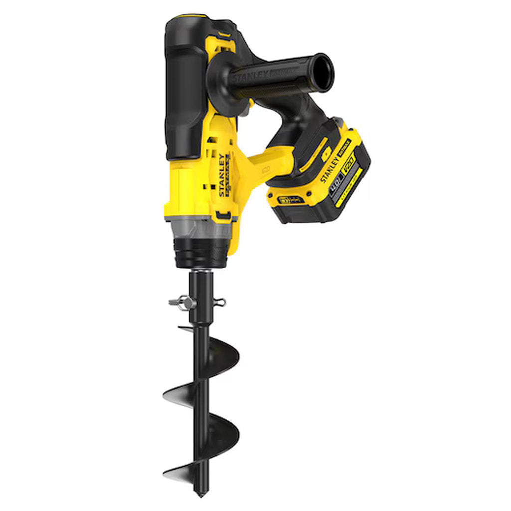 Stanley Fatmax, Stanley Fatmax V20, Akku Erdbohrer, cordless earth auger, 18V earth drill, Stanley cordless drill, kabelloser Erdbohrer, battery powered auger, Gartenbohrer, soil drill, Akku Gartengerät, ground drill, Erdlochbohrer, V20 battery system, heavy duty auger, Stanley Werkzeuge, professional earth drill, Bohrer für Erde, power tools, Bohrer für Zaunpfosten, garden auger, elektrische Bohrmaschine, cordless garden tool, Stanley Akku Werkzeug, drilling tool, Bodenbohrer, rechargeable auger, DIY tools