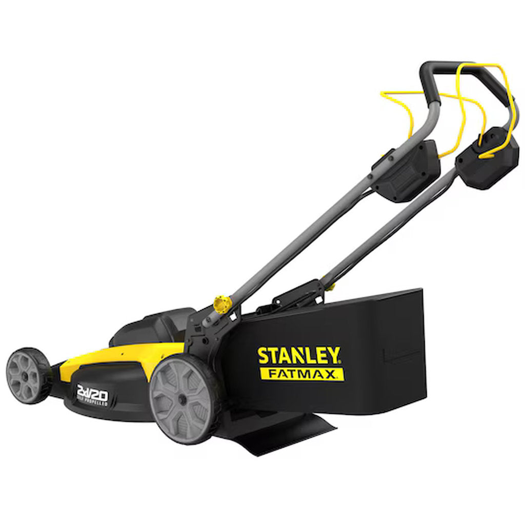 Stanley Fatmax, Akku Rasenmäher, cordless lawn mower, 18V battery mower, V20 battery system, Stanley cordless tool, kabelloser Rasenmäher, self propelled mower, Stanley Werkzeuge, rechargeable lawn mower, brushless garden mower, Akku betrieben, Gartenpflege Werkzeug, professional garden tool, cordless garden equipment, 51 cm cutting width mower, Stanley Akku Gerät, powerful lawn mower, electric mower, robust garden mower, schnurloser Rasenmäher, battery powered mower, V20 lawn mower, outdoor garden tool, ga